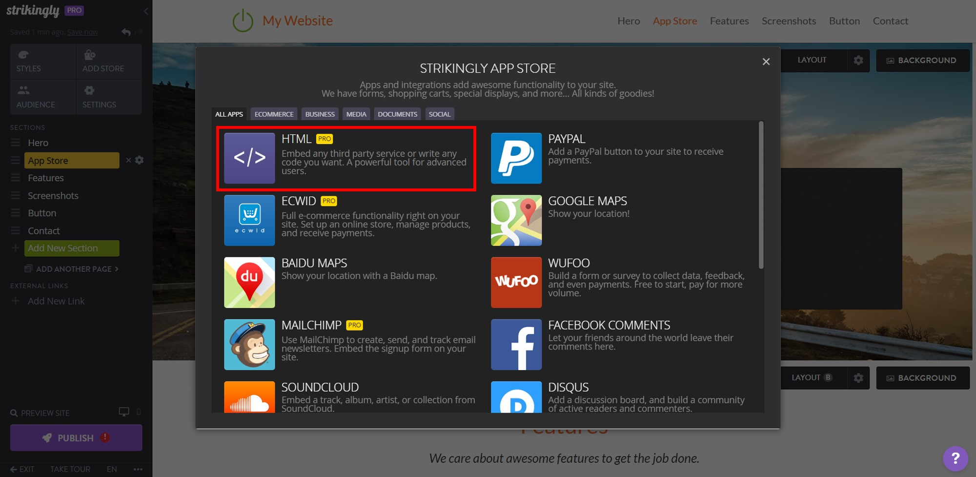 Strikingly App Store Strikingly App Store